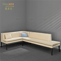 Nordic modern minimalist small apartment L corner Japanese dining chair combination double three-person Restaurant card seat bedroom sofa