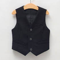 Childrens dress vest boy suit suit suit Flower Boy performance black solid color casual vest Korean version of Slim