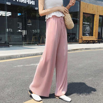 20 years of hot selling broadsheet 90% Pants Woman Summer Thin sheet Iced Silk Breathable Casual Pants High Waist Straight Drum Leg Coarse