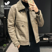 Rich bird cashmere coat men winter 2021 new mens leather jacket plus velvet padded jacket short Parker