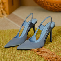 JINMV CHCO High heel Mueller shoes 2022 new pointed temperament elegant teenage girl fine heel single shoe Baotou sandal