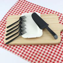 Disposable birthday cake knife and fork plate Baking three-in-one cake tableware thickened cake plate set