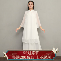 Tsing Yi edge-Chinese early spring new Chinese wind Down with national wind tea suit Zen suit overstretched dress jacket