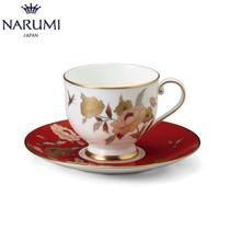 Japan NARUMI NARUMI Mirei Coffee cup and Saucer (Red)Teacup dish Bone China cup 96422-20347G