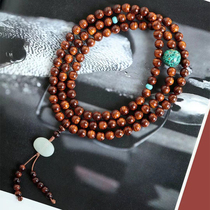 Yellow flower pears gold bottom tiger leather veins 8mm drops of fragrant yellow sandalwood ink line clear text to play the Buddha Pearl Handout