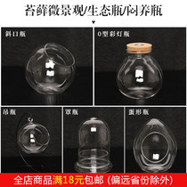 Moss fleshy micro landscape DIY plant ecological bottle diagonal bottle glass bottle glass bottle container Cork bottle stuffy bottle