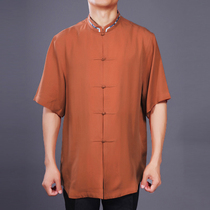 Chinese style male and summer clothing New short sleeve blouse fashion national style mens and womens clothing in Bathyong China Wind Qingzao Chinese style