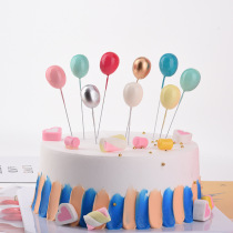 Bake cake decoration color three-dimensional balloon decoration plug-in baby children birthday dessert table dress up