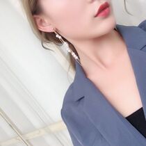 Japanese and Korean version of sweet girl heart super long Pearl long tassel earrings earrings earrings earrings jewelry accessories accessories women