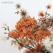 Lancol Retro Autumn Color Simulation Flowers Silver Crown Autumn Mounds Plastic Flowers Home Outdoor Decoration Flower Wedding Photography Fake Flowers