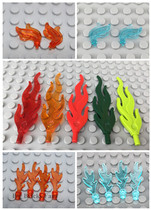  MOC puzzle building blocks Spare parts Fire flame fire coral feather scene Aquatic plants Vines Seaweed