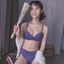 Underwear women without rims small chest gathering artifact adjustment thickened large flat chest cover beauty back incognito bra set