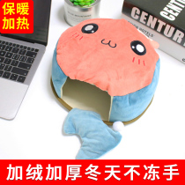 Winter computer desktop USB warm hand mouse pad Winter warm mouse cover Heating heating treasure thickened office desk pad Male extra large gloves Small cute girl mouse pad wrist