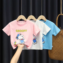 snoopy snoopy baby short sleeve T-shirt summer children cotton coat boys casual Ice Silk T-shirt