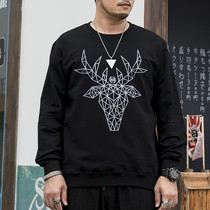 Large size sweater mens autumn loose fat plus big tide Fat Fat Man Mens autumn clothes casual pullover without hat top