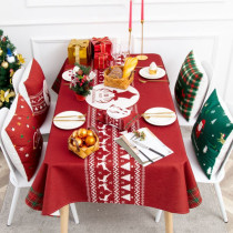 Christmas red plaid dining tablecloth New Year holiday decoration tea table cloth ins simple round table anti-hot cloth tablecloth