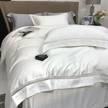 ALEX light luxury simple 100 plush cotton four-piece pure white quilt cover 4 pure cotton European high-end luxury