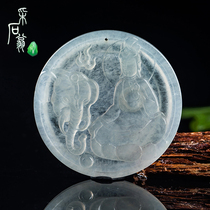 Quarrying WengSages Guanyin jade pendant mens Myanmar A goods jade pendant Ice brand jade pendant