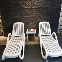 Outdoor Lying Bed Beach Holiday Village Reclining Balcony Courtyard Casual Chair Waterproof Sunscreen Folding Terrace Pool Deck Chair