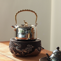Long Yinzhai Taiwan Laoyan mud electric pottery stove tea stove household small desktop boiling water tea boiler iron bag Silver Cloud Dragon
