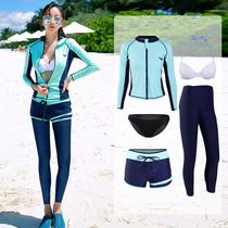 Korean diving suit women split long-sleeved trousers swimsuit sunscreen surfing snorkeling couple mens suit jellyfish suit