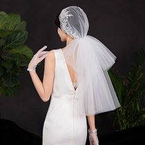 Hat-style veil vintage lace short puffy styling wedding wedding brigade light wedding headgear bridal veil