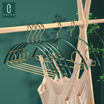 Home Clothes Hanger Hanging Clothes Adult Aluminum Alloy Shoulder No Mark Unwrapped Ink Green Hanger Non-slip Light Lavish Clothes Brace