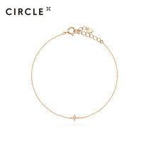 CIRCLE jewelry 9K gold diamond bracelet Cross inlaid simple jewelry Stackable Commuter exquisite