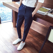 2020 new ankle-length pants mens pants trend Korean version of Joker slim feet casual trousers summer thin trousers