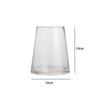 Light luxury simple gold-painted glass vase wide mouth smoke gray living room dried flowers flowers Rich bamboo flower arrangement Flower vase Northern Europe