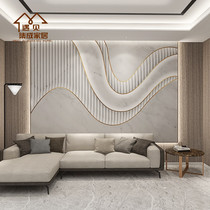 3D marble modeling background wall panel Bamboo and wood fiber integrated wall panel Living room sofa bedroom TV wall gusset