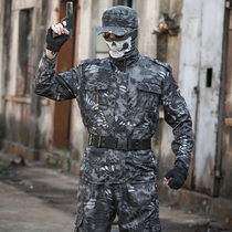 Black Python color suit suit camouflage overalls suit suit men genuine spring and summer military training clothes military fans Field Models