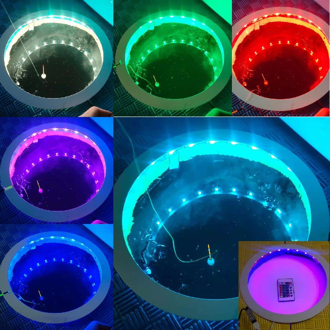 2021 new night fishing light color high-definition super bright LED inlaid remote control ice mouth lamp lured light