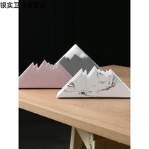 2021 Nordic wind ins cement snow mountain tissue seat creative restaurant desktop napkin rack industrial wind tissue rack