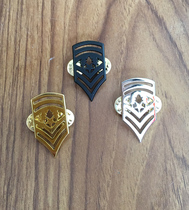 American metal badge sergeant major collar flower