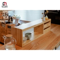 Day Style Pure Solid Wood Kitchen containing cabinet Cupboard Seasoning Cabinet Small Dining Side Cabinet Table Finishing Cabinet Glass Locker
