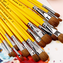 Yellow Rod Wolf cachet 6 sets of round head color paint pen Art Test oil brush professional acrylic painting brush adult beginner Art special gouache pen