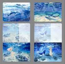 Dolphin Manta Giant Winged Whale Marine Life Postcard Sea Intimo Diver Gift Four Sets