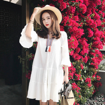 Pregnancy Woman Dress Summer Snowspun Skirt 2022 New Loose 50% Sleeve Blouses Undershirt Pregnant Woman Summer Dress Dress Dress