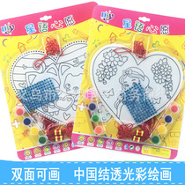Love double-sided Chinese knot translucent painted painting Childrens handmade puzzle graffiti hanging decoration ornaments