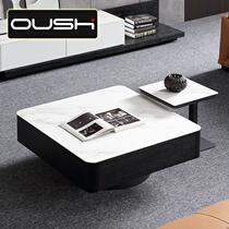 Rock Plate Tea Table Composition Modern Minima Small Household Type Home Living Room Square Nordic Marble Tea Table TV Cabinet