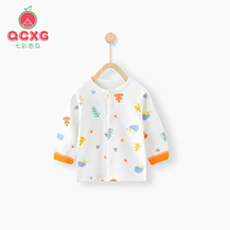 Infant long sleeve blouses baby cardiovert underwear pure cotton single piece pyjamas male and female child jersey undershirt autumn clothes spring and autumn clothes