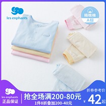 Liinfants Room Childrens Home Underwear Suit Men and women Baby Pure Cotton Long Sleeves Open Stall Pyjamas Sleeping Pants Thin summer New