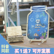 Marine Wood Chips Birthday Children Hundreds Day Banquet Sign to Bottle Creativity Party Props Sign Roster Fingerprint Tree Photo Frame Custom