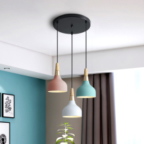 Nordic style lamps and lanterns Modern simple creative personality household dining room dining table bar light long three-headed dining room chandelier