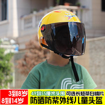 Childrens helmet Electric motorcycle male and female children baby four seasons cute cartoon helmet sunscreen half helmet 3~8 years old