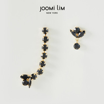 JOOMi LiM building honey 2021 summer earrings black crystal asymmetric earrings delicate niche ear chain earrings female