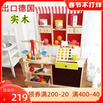 Export wooden children's canteen house toy set 2-6 year old children's shop cash register shopping supermarket