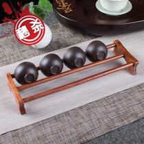 Tea Cup storage shelf ebony wood tea cup rack household cup mat tea cup holder kung fu tea set v