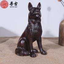Looking for ancient ebony wood carving twelve zodiac dog ornaments solid wood living room office Creative Crafts gift gifts